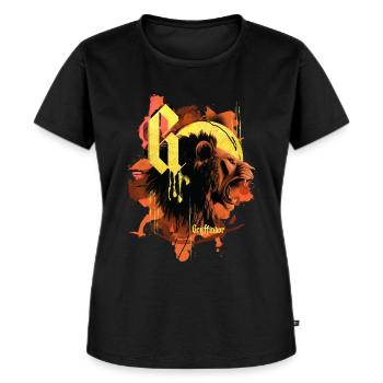 Harry Potter Haus Gryffindor Löwe - Frauen Premium Bio T-Shirt - Schwarz - Vorne - Selfina (174cm)