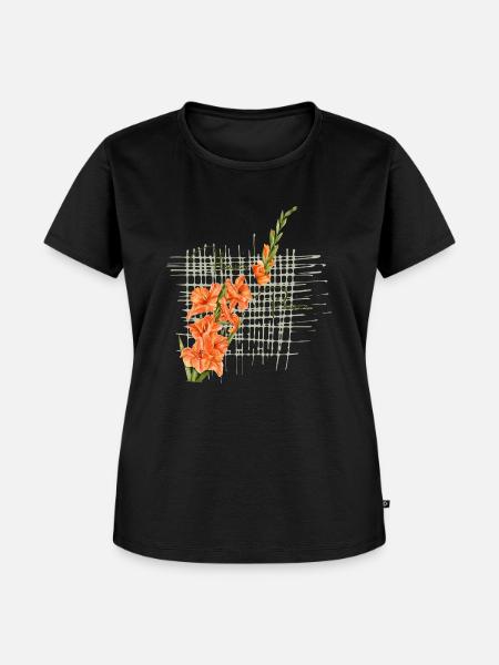Gladiole original andere Schriftart - Frauen Premium Bio T-Shirt - Schwarz