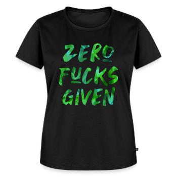 Zero Fucks Given - Frauen Premium Bio T-Shirt - Schwarz - Vorne - Selfina (174cm)