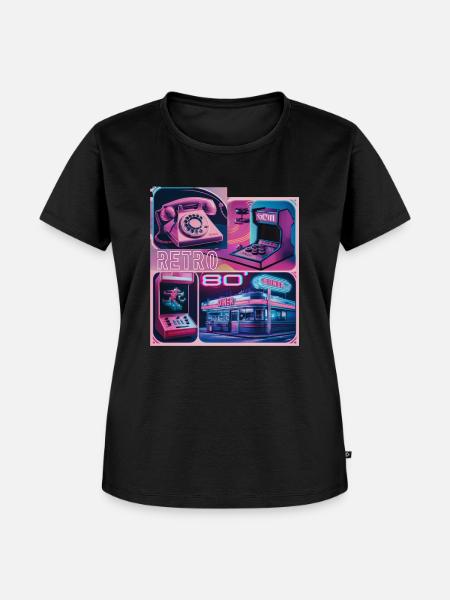 Retro-Vibe - Frauen Premium Bio T-Shirt - Schwarz