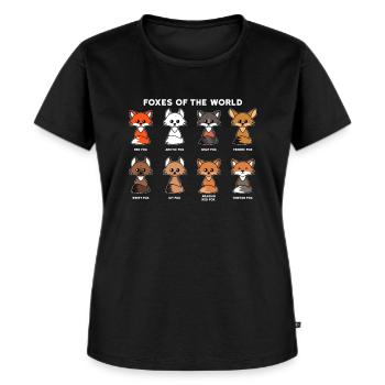 Foxes of this world - Women's Premium Organic T-shirt - black - Front - Selfina (174cm)
