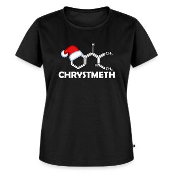 Chrystal Meth Weihnachten - Frauen Premium Bio T-Shirt - Schwarz - Vorne - Selfina (174cm)