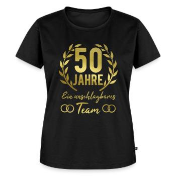 Goldene Hochzeit 50. Hochzeitstag - Frauen Premium Bio T-Shirt - Schwarz - Vorne - Selfina (174cm)