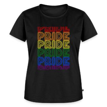 Fierté Fierté Fierté | Rainbow Pride Mois de la liberté - T-shirt Premium bio Femme - noir - Devant - Selfina (174cm)