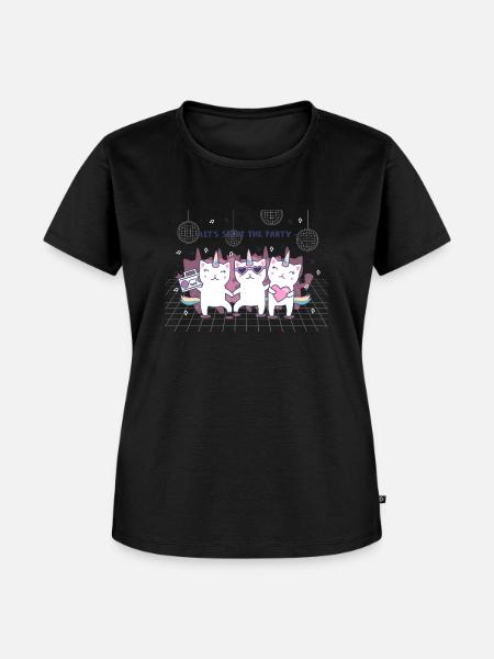 Einhorn Kätzchen - Frauen Premium Bio T-Shirt - Schwarz