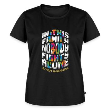 Familie Niemand allein April Puzzle Autismus Bewusstsein - Frauen Premium Bio T-Shirt - Schwarz - Vorne - Selfina (174cm)