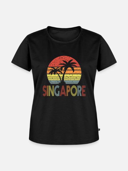 Singapore - Frauen Premium Bio T-Shirt - Schwarz