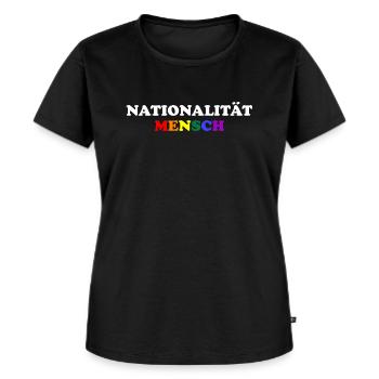 Nationalität Mensch - Frauen Premium Bio T-Shirt - Schwarz - Vorne - Selfina (174cm)