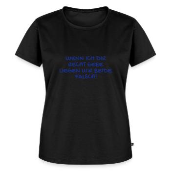 Besserwisser lustiger Spruch - Frauen Premium Bio T-Shirt - Schwarz - Vorne - Selfina (174cm)
