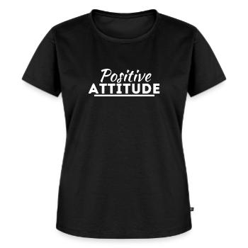 Positive attitude. cadeau optimiste joie - T-shirt Premium bio Femme - noir - Devant - Selfina (174cm)