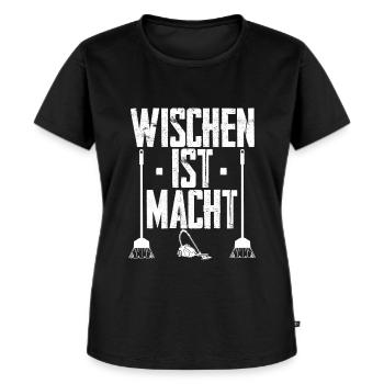 Reinigungsfachkraft Wischen ist Macht Putzfrau - Frauen Premium Bio T-Shirt - Schwarz - Vorne - Selfina (174cm)