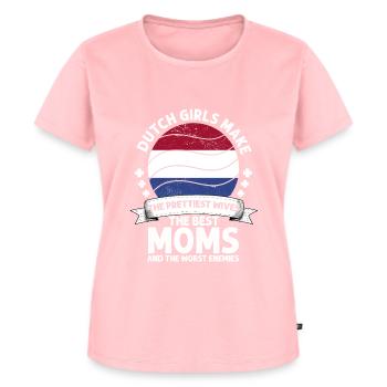 Dutch Mom Netherlands Mama Dutch American - T-shirt Premium bio Femme - rose - Devant - AI Model Female 172 dark (172cm)