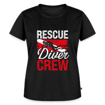 Rescue Diver Crew Scuba Diving Rescue Diving - Frauen Premium Bio T-Shirt - Schwarz - Vorne - Selfina (174cm)