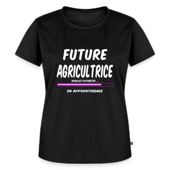 Future agricultrice - T-shirt Premium bio Femme - noir - Devant - Selfina (174cm)