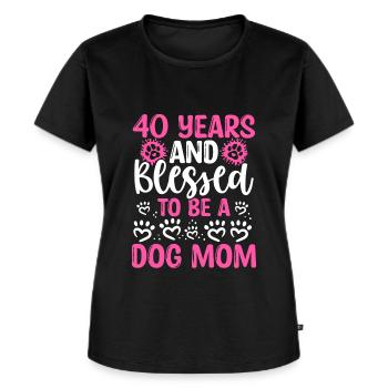 40 Anniversaire Chien Béni Maman 40 ans Chien Mère - T-shirt Premium bio Femme - noir - Devant - Selfina (174cm)