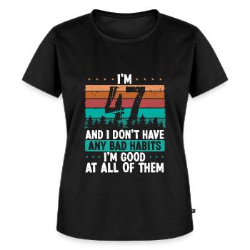 47 Year Old Birthday Funny Humor 47 Birthday - Women's Premium Organic T-shirt - black - Front - Selfina (174cm)