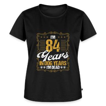 84 ans drôle d’amoureux des chiens humour idée d’animal de compagnie - T-shirt Premium bio Femme - noir - Devant - Selfina (174cm)