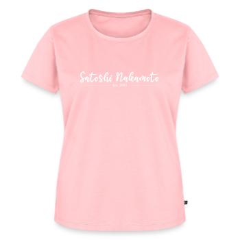 Bitcoin Satoshi Nakamoto Est 2009 - T-shirt Premium bio Femme - rose - Devant - AI Model Female 172 dark (172cm)