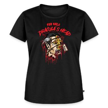 For Sale Dracula's Head Halloween Costume - Frauen Premium Bio T-Shirt - Schwarz - Vorne - Selfina (174cm)