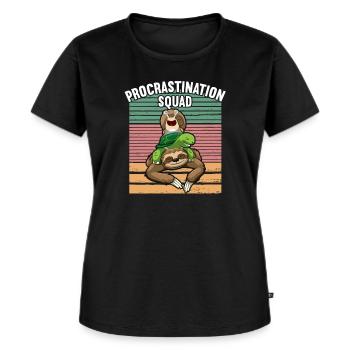 Procrastination Squad Sloth Turtle Snail Lazy Day - Women's Premium Organic T-shirt - black - Front - Selfina (174cm)