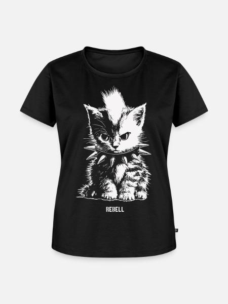 Rebell Kitten - Frauen Premium Bio T-Shirt - Schwarz