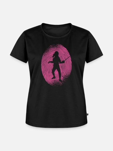 Fechterin Fingerabdruck Fecht Fechten - Frauen Premium Bio T-Shirt - Schwarz