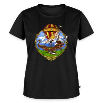 Ballon à air Steampunk - T-shirt Premium bio Femme - noir - Devant - Selfina (174cm)