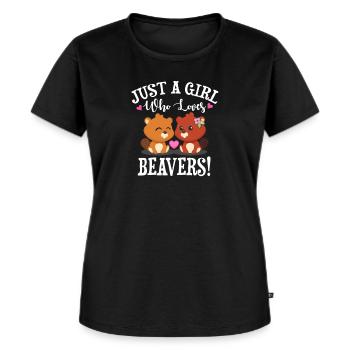 Bieber - Frauen Premium Bio T-Shirt - Schwarz - Vorne - Selfina (174cm)