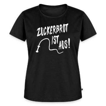 Zuckerbrot ist aus Schluß mit Lustig - Frauen Premium Bio T-Shirt - Schwarz - Vorne - Selfina (174cm)