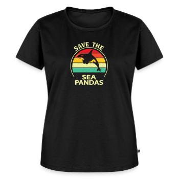 Schwertwal - Frauen Premium Bio T-Shirt - Schwarz - Vorne - Selfina (174cm)