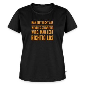 wenn es schwierig wird - Frauen Premium Bio T-Shirt - Schwarz - Vorne - Selfina (174cm)