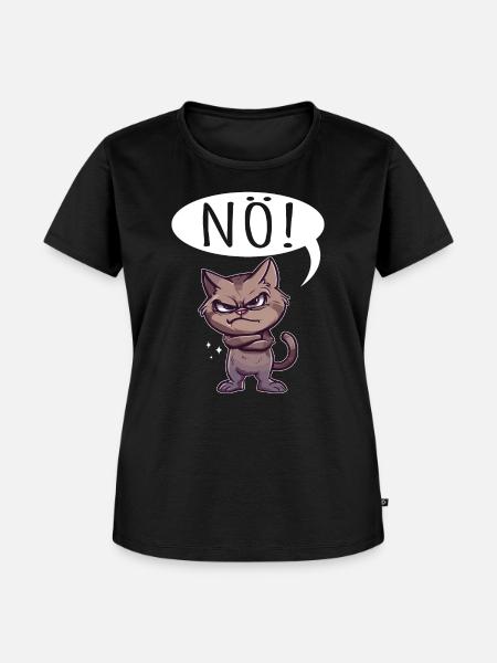 Nö Katze - Frauen Premium Bio T-Shirt - Schwarz