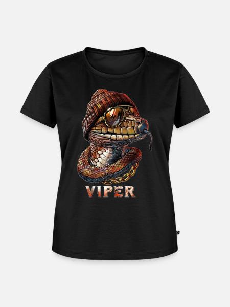 Trendige Schlange - Frauen Premium Bio T-Shirt - Schwarz