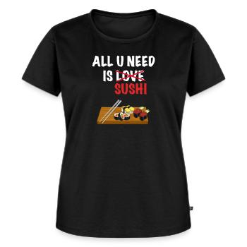Sushi Lover - Frauen Premium Bio T-Shirt - Schwarz - Vorne - Selfina (174cm)