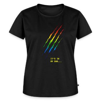 Regenbogen Kratzer - Frauen Premium Bio T-Shirt - Schwarz - Vorne - Selfina (174cm)