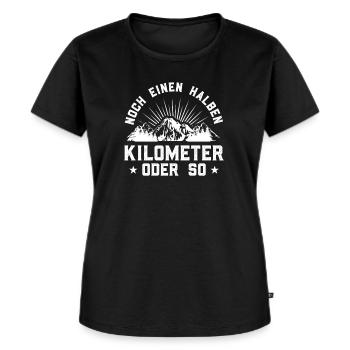 Lustiger Wandern Wanderer - Frauen Premium Bio T-Shirt - Schwarz - Vorne - Selfina (174cm)