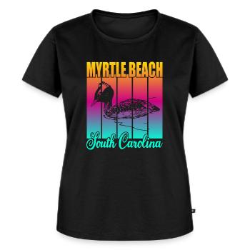 Myrtle Beach Caroline du Sud - T-shirt Premium bio Femme - noir - Devant - Selfina (174cm)