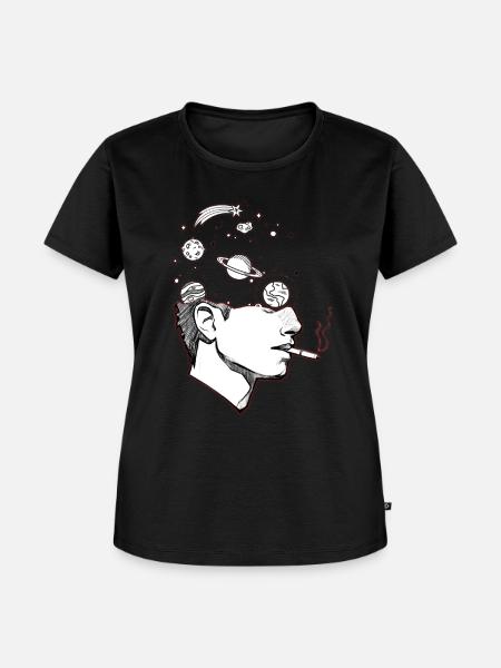 Space in a Man - Frauen Premium Bio T-Shirt - Schwarz