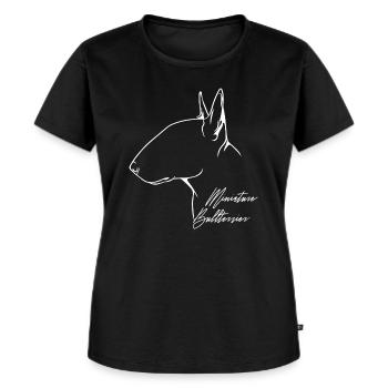 Miniature Bullterrier Profil Hund Hunde Wilsigns - Frauen Premium Bio T-Shirt - Schwarz - Vorne - Selfina (174cm)