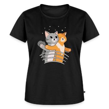 Titanic Cat - Women's Premium Organic T-shirt - black - Front - Selfina (174cm)