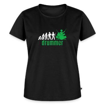 Drummer - Frauen Premium Bio T-Shirt - Schwarz - Vorne - Selfina (174cm)