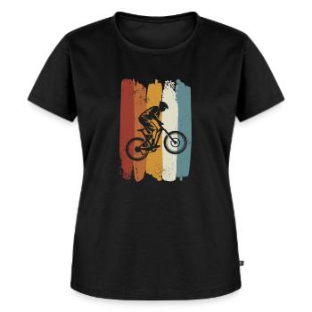 Descente rétro - T-shirt Premium bio Femme - noir - Devant - Selfina (174cm)