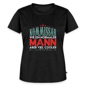 KOMMISSAR WIE EIN NORMALER MANN ABER VIEL COOLER ! - Frauen Premium Bio T-Shirt - Schwarz - Vorne - Selfina (174cm)