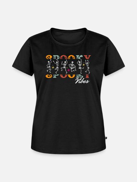 HALLOWEEN-GRUSELIGE VIBES - Frauen Premium Bio T-Shirt - Schwarz
