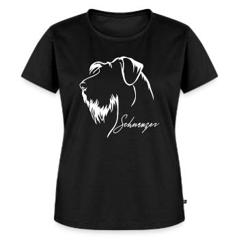 SCHNAUZER Profil Hunde Hund Wilsigns - Frauen Premium Bio T-Shirt - Schwarz - Vorne - Selfina (174cm)