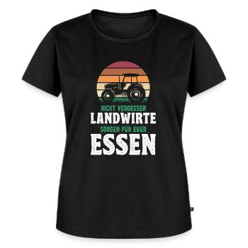 Landwirtschaft Landwirt Traktor Essen - Frauen Premium Bio T-Shirt - Schwarz - Vorne - Selfina (174cm)