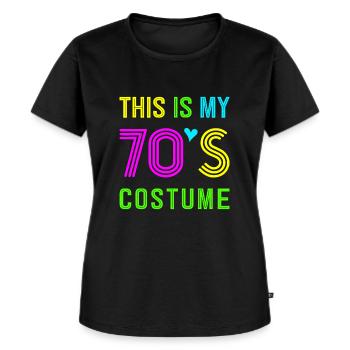 Das ist mein 70er-Jahre-Kostüm - Kostümparty-Idee - Frauen Premium Bio T-Shirt - Schwarz - Vorne - Selfina (174cm)