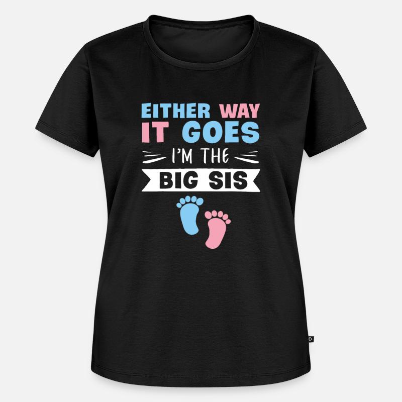So oder so, ich bin die große Schwester Gender Reveal - Frauen Premium Bio T-Shirt - Schwarz