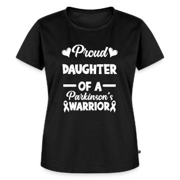 Stolze Tochter eines Parkinson-Kriegers Parkinson - Frauen Premium Bio T-Shirt - Schwarz - Vorne - Selfina (174cm)