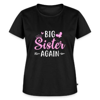 Große Schwester wieder Geschwister ältere Tochter Arrow - Frauen Premium Bio T-Shirt - Schwarz - Vorne - Selfina (174cm)
